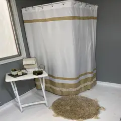 GIOS - Cortina De Baño Yute Bolillo Beige