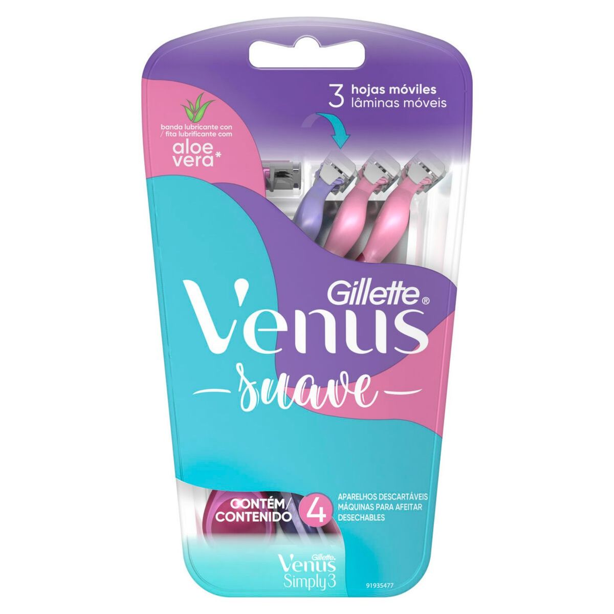 GILLETTE - Máquina Para Depilar Venus Suave 4 Un Gillette