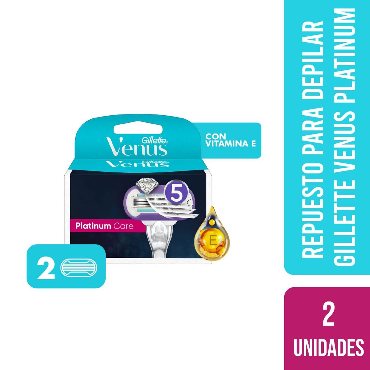 GILLETTE - Repuesto para Depilar Venus Platinum 2 un Gillette