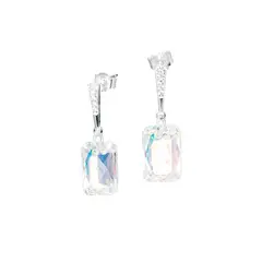 JOYAS MONTERO - Aros Estefania Plata Italiana 925 y Cristales Genuinos Aurora Boreal