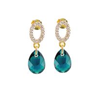 Aros Gota de Luz Gold 24K creado con cristales de Swarovski® Emerald