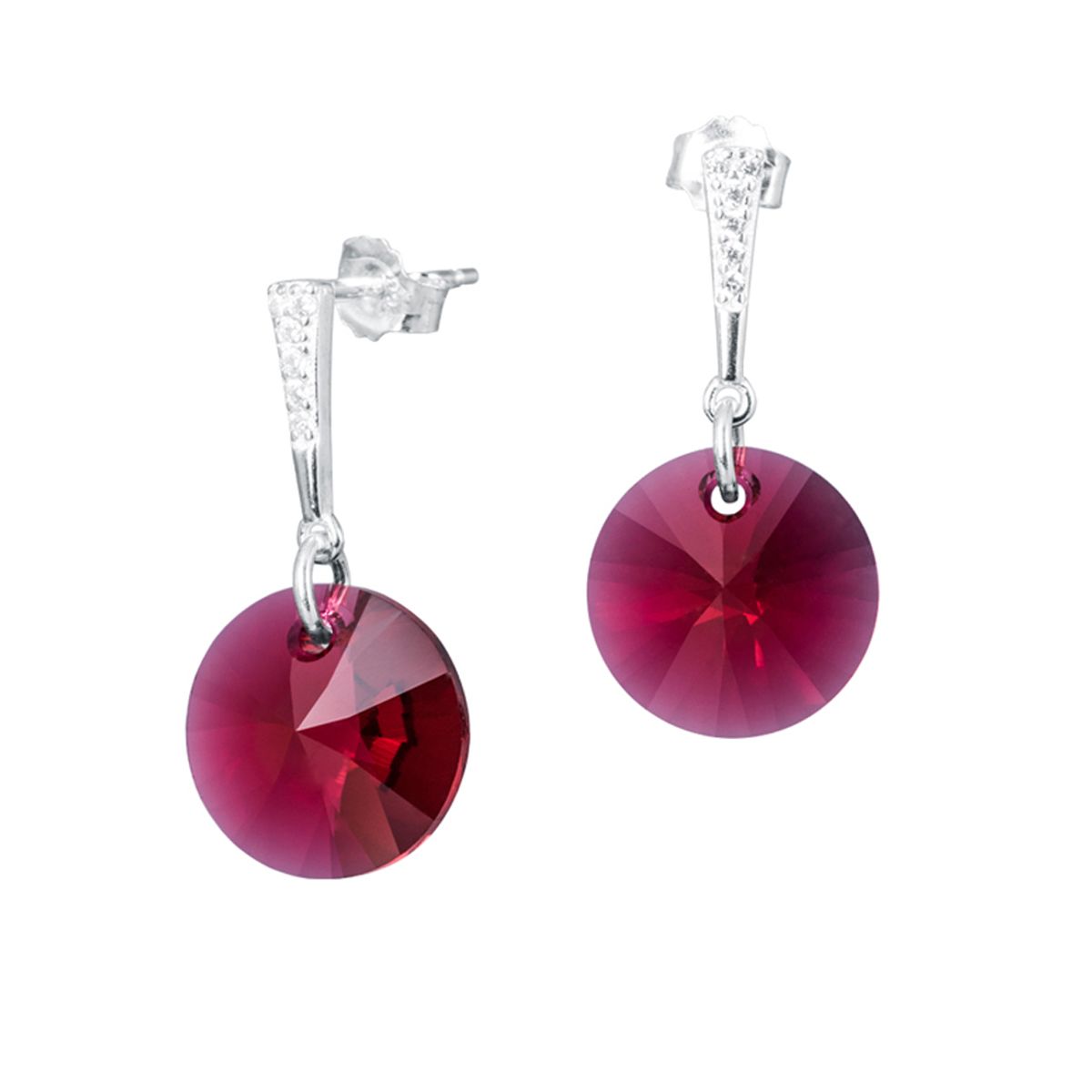 JOYAS MONTERO - Aros Paris Plata 925 creado con cristales de Swarovski® Scarlet