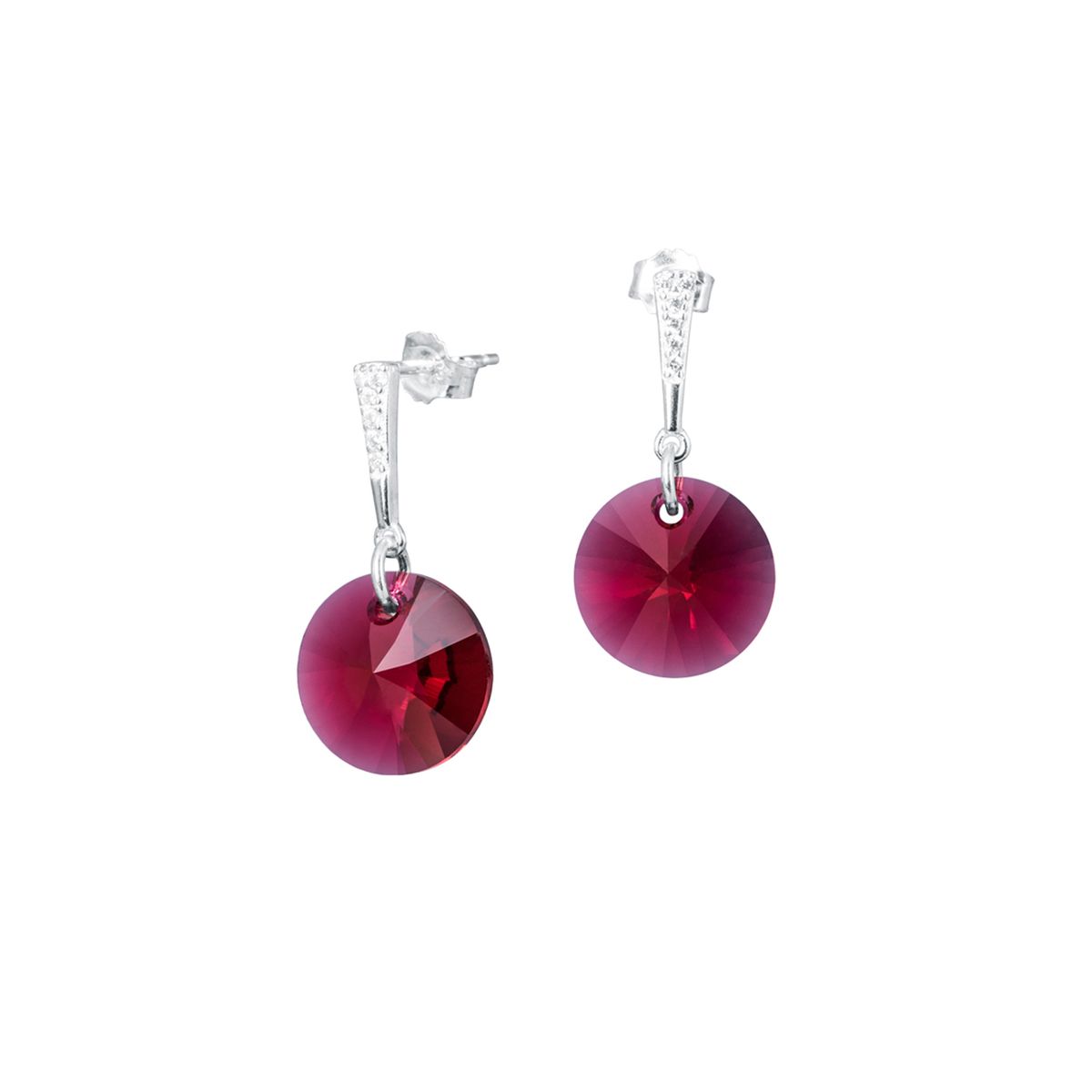JOYAS MONTERO - Aros Paris Plata 925 creado con cristales de Swarovski® Scarlet