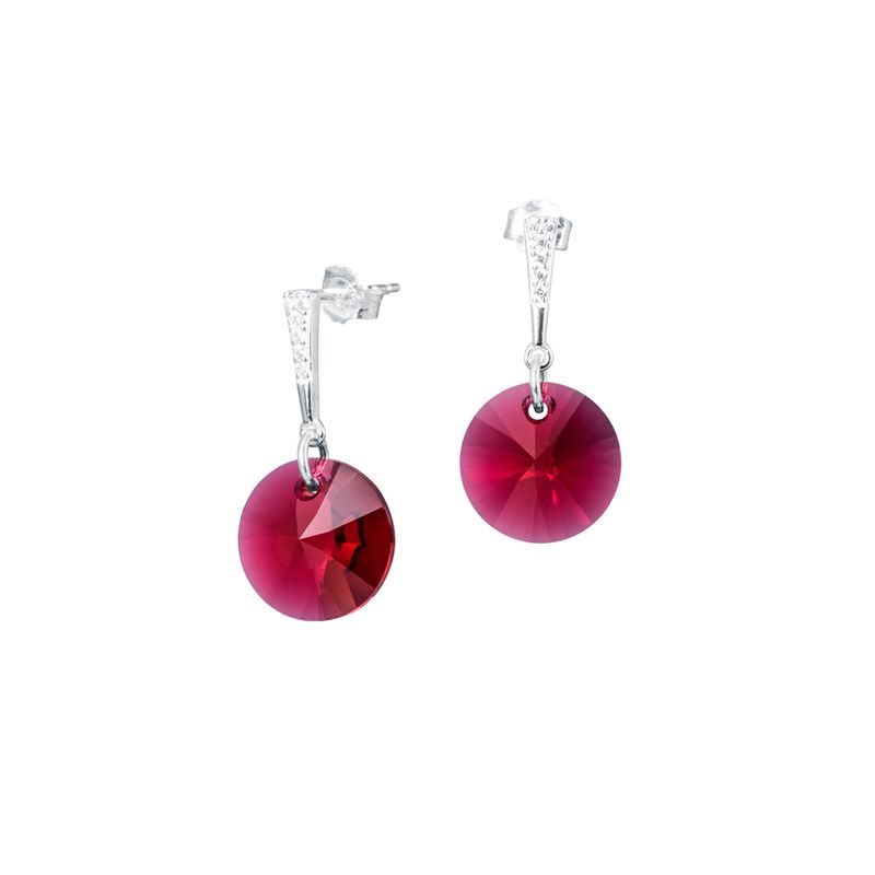 JOYAS MONTERO - Aros Paris Plata Italiana 925 y Cristales Genuinos Scarlet