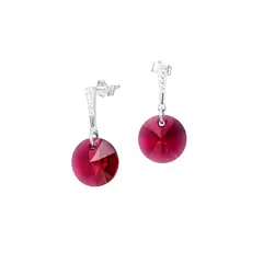 JOYAS MONTERO - Aros Paris Plata Italiana 925 y Cristales Genuinos Scarlet