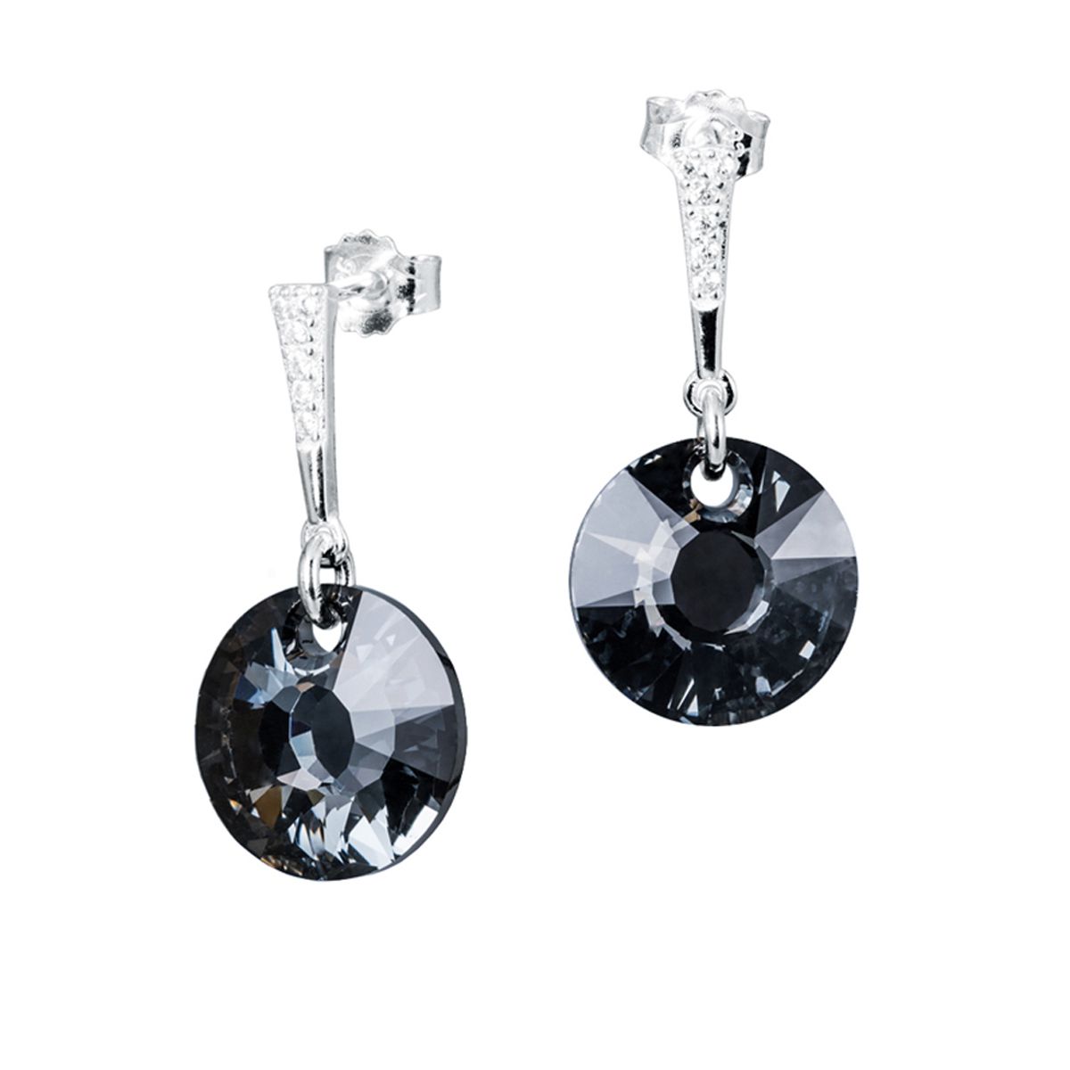 JOYAS MONTERO - Aros Paris Plata 925 creado con cristales de Swarovski® Silver Night