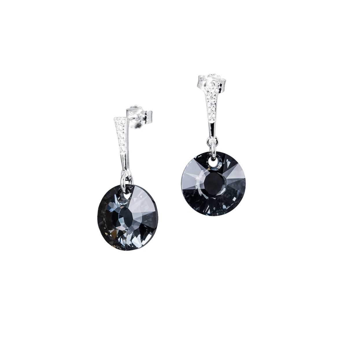 JOYAS MONTERO - Aros Paris Plata 925 creado con cristales de Swarovski® Silver Night