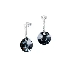 JOYAS MONTERO - Aros Paris Plata Italiana 925 y Cristales Genuinos Silver Night