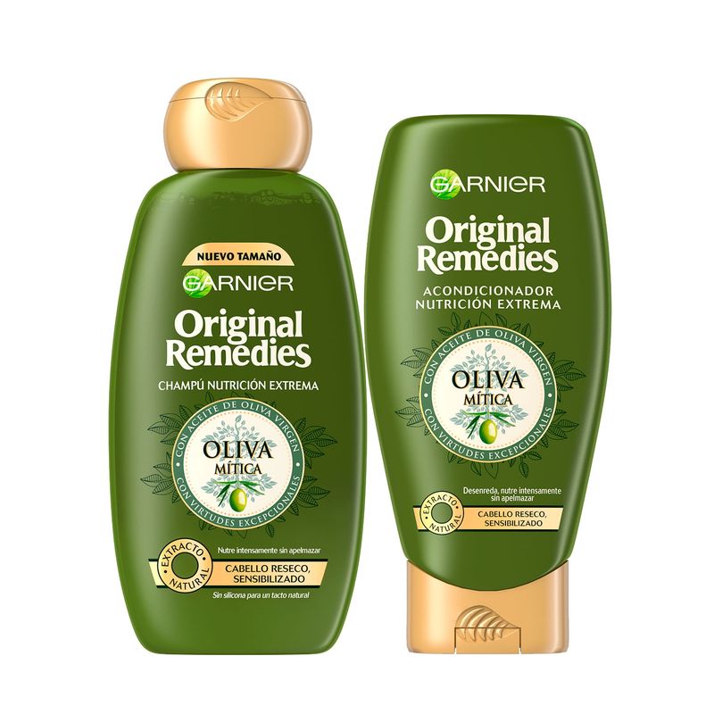 GARNIER - Pack Shampoo Y Acondicionador Oliva Mitica Remedies