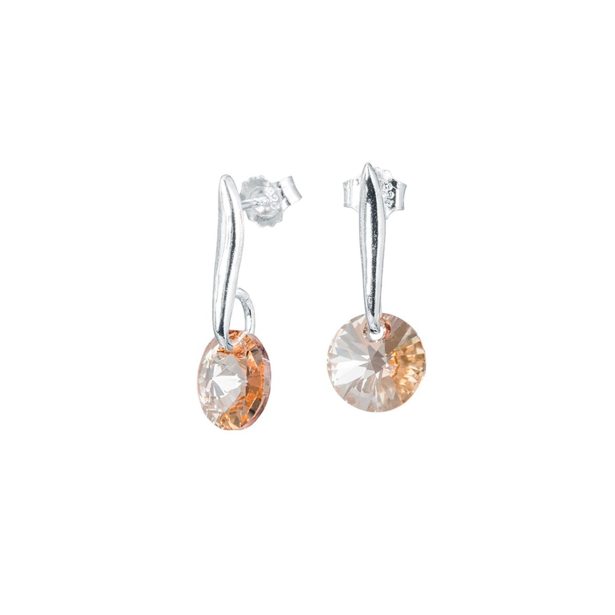 JOYAS MONTERO - Aros Punto de Luz Plata 925 creado con cristales de Swarovski® Golden Shadow