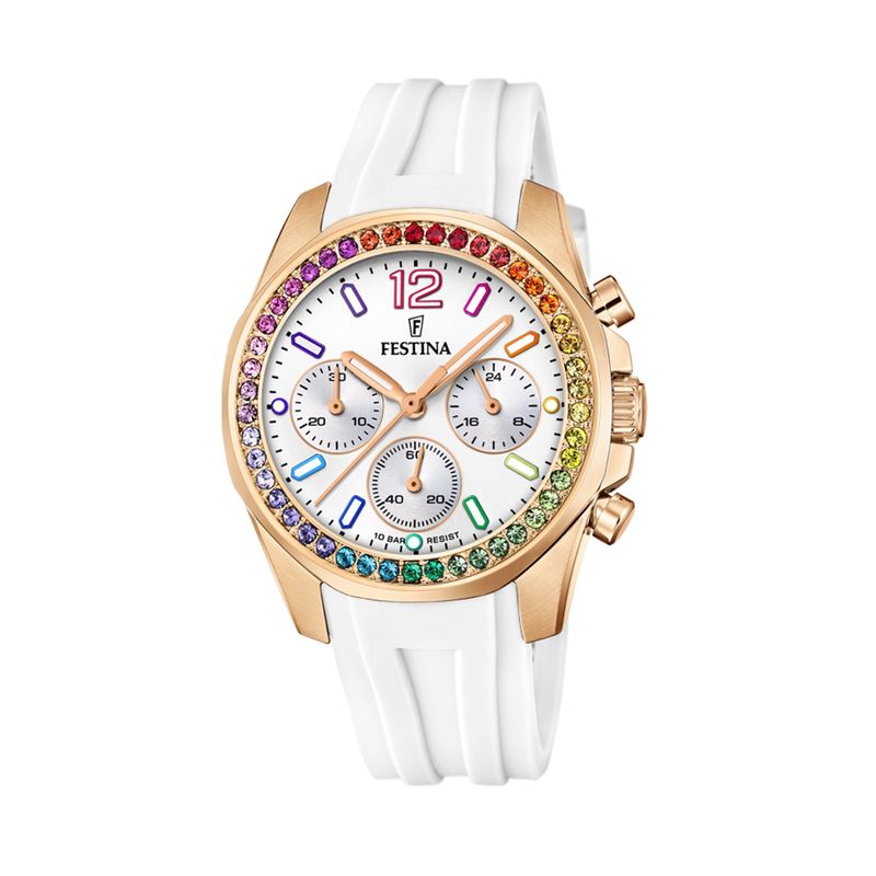 FESTINA - Reloj F20611/2 Festina Blanco Mujer Boyfriend Collection