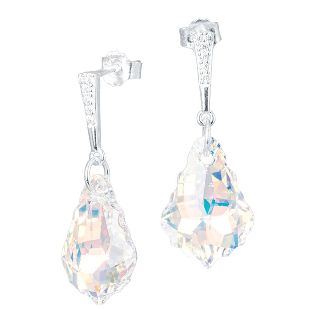 JOYAS MONTERO - Aros Roma Plata 925 creado con cristales de Swarovski® Aurora Boreal