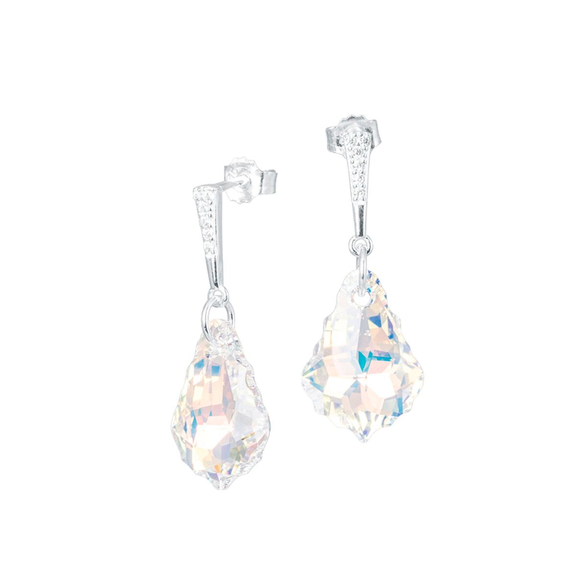 JOYAS MONTERO - Aros Roma Plata 925 creado con cristales de Swarovski® Aurora Boreal