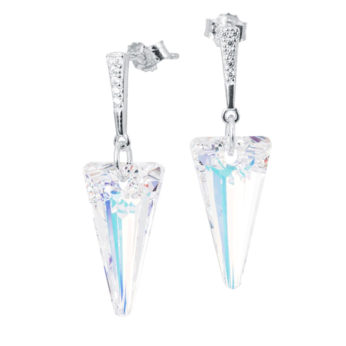 JOYAS MONTERO - Aros Sevilla Plata 925 creado con cristales de Swarovski® Aurora Boreal