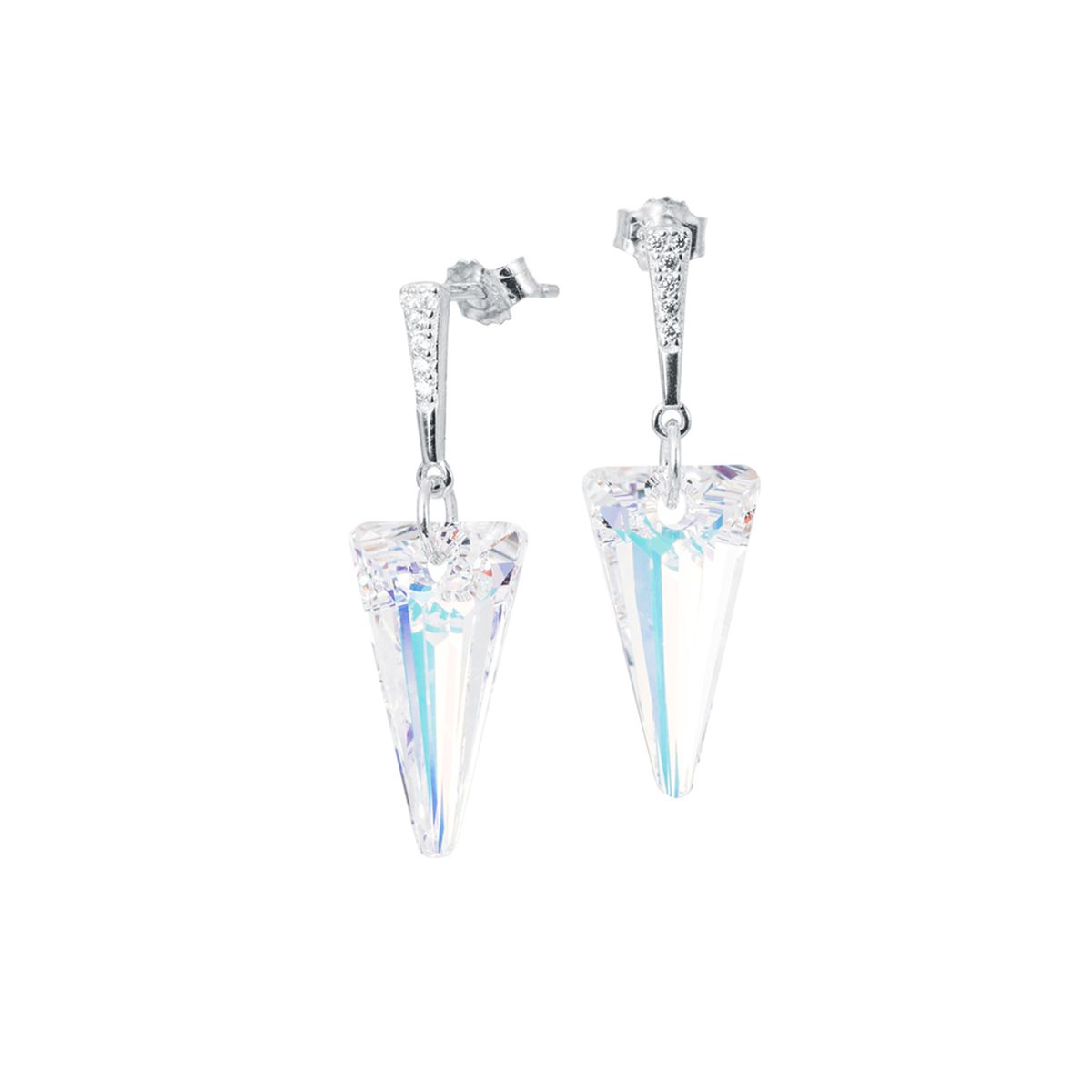 JOYAS MONTERO - Aros Sevilla Plata 925 creado con cristales de Swarovski® Aurora Boreal