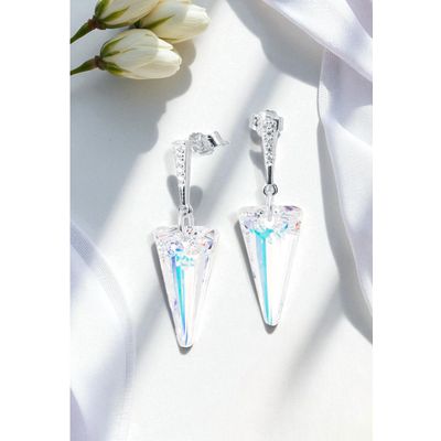 Imagen 2 del producto Aros Sevilla Plata 925 creado con cristales de Swarovski® Aurora Boreal