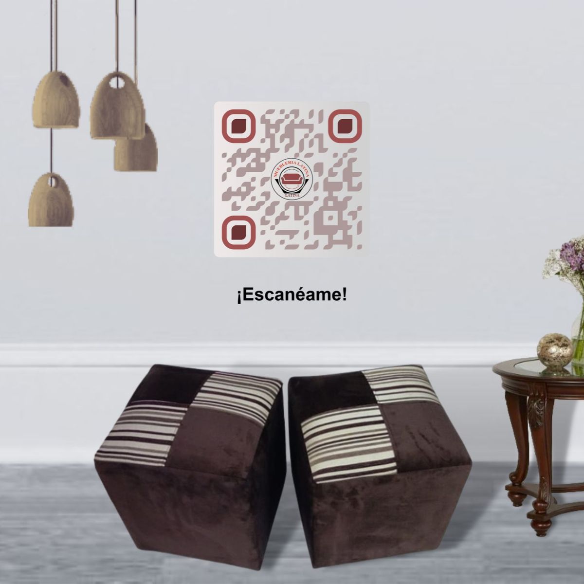 MUEBLERIA LATINA - POUF FELPA COMPOSE CHOCOLATE