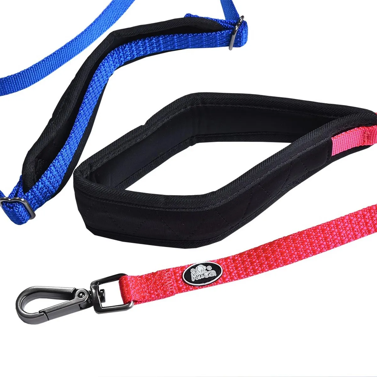 MASCAN - Correa Doble Agarre Perro L Azul Mascan