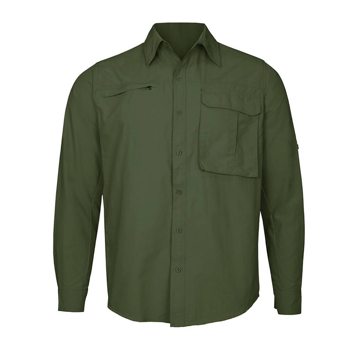 ANDESLAND OUTDOOR APPAREL - Camisa Trekking Ripstop Manga Larga UPF50 Fénec Verde Hombre