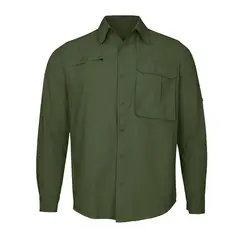 ANDESLAND OUTDOOR APPAREL - Camisa Trekking Ripstop Manga Larga UPF50 Fénec Verde Hombre