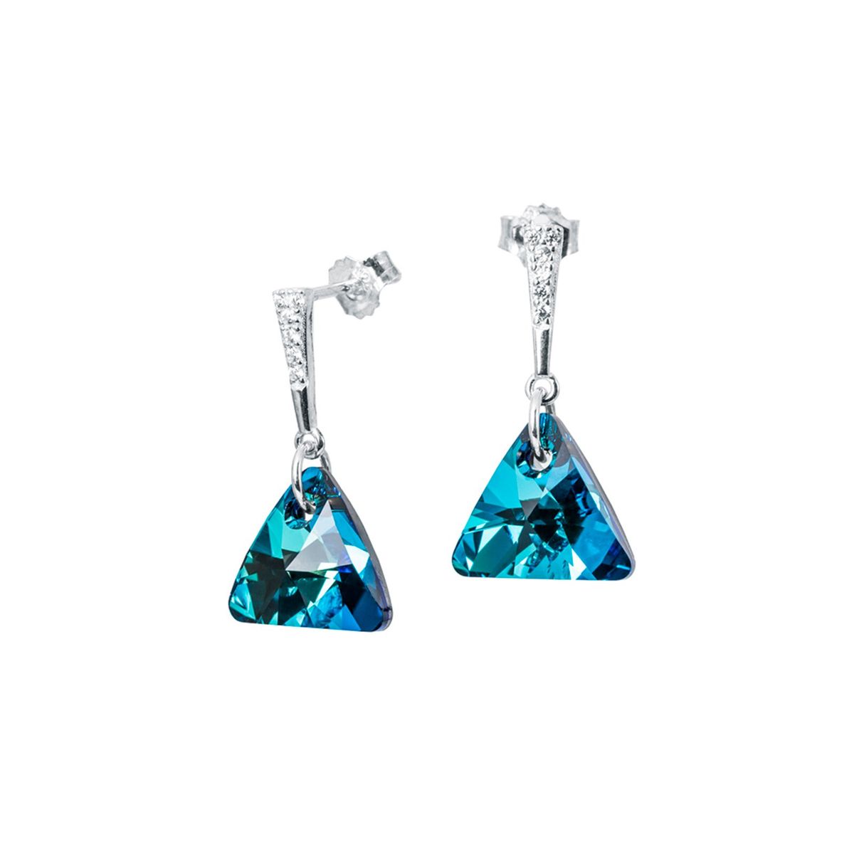 JOYAS MONTERO - Aros Trinidad Plata 925 creado cristales de Swarovski®  Bermuda Blue