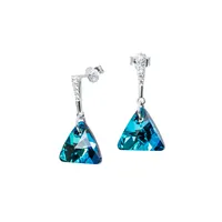 Aros Trinidad Plata 925 creado cristales de Swarovski® Bermuda Blue