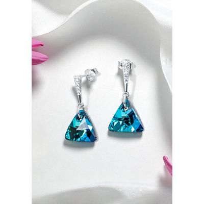 Imagen 2 del producto Aros Trinidad Plata 925 creado cristales de Swarovski® Bermuda Blue