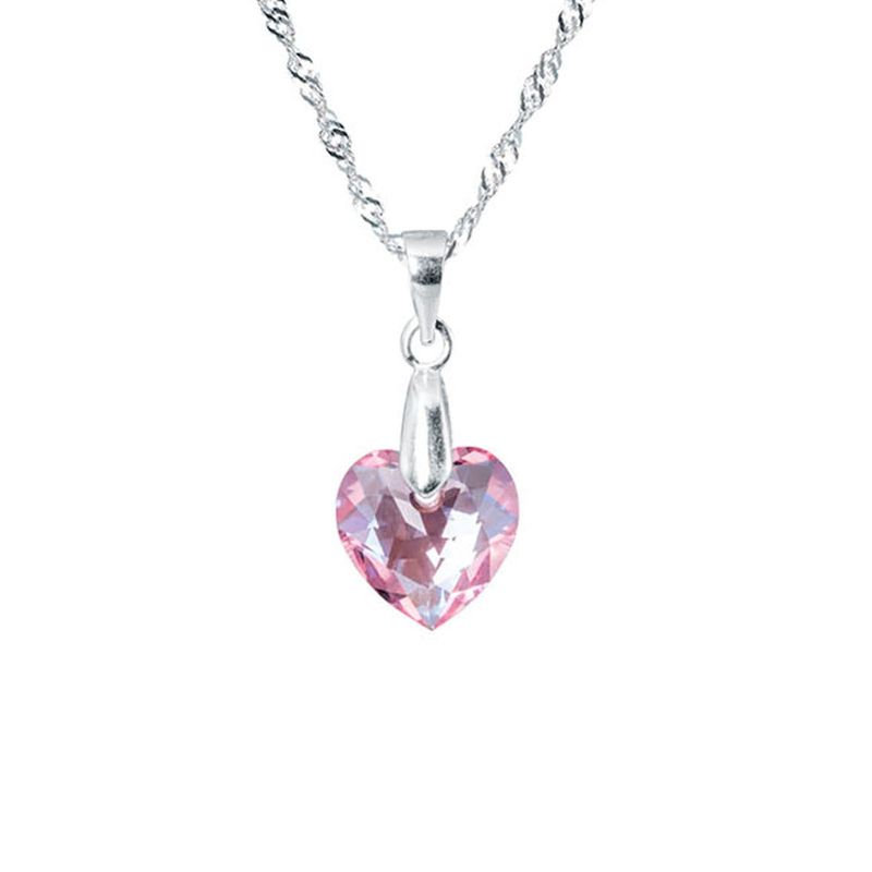 JOYAS MONTERO - Collar Amor Plata Italiana 925 y Cristal Genuino Rose Shimmer