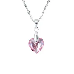 JOYAS MONTERO - Collar Amor Plata Italiana 925 y Cristal Genuino Rose Shimmer