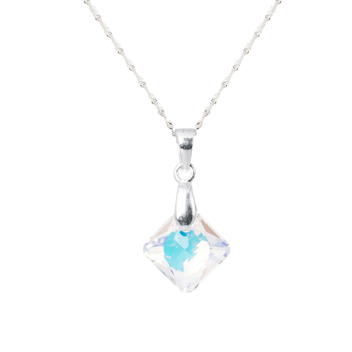 JOYAS MONTERO - Collar Cristina Plata 925 creado con cristales de Swarovski® Aurora Boreal