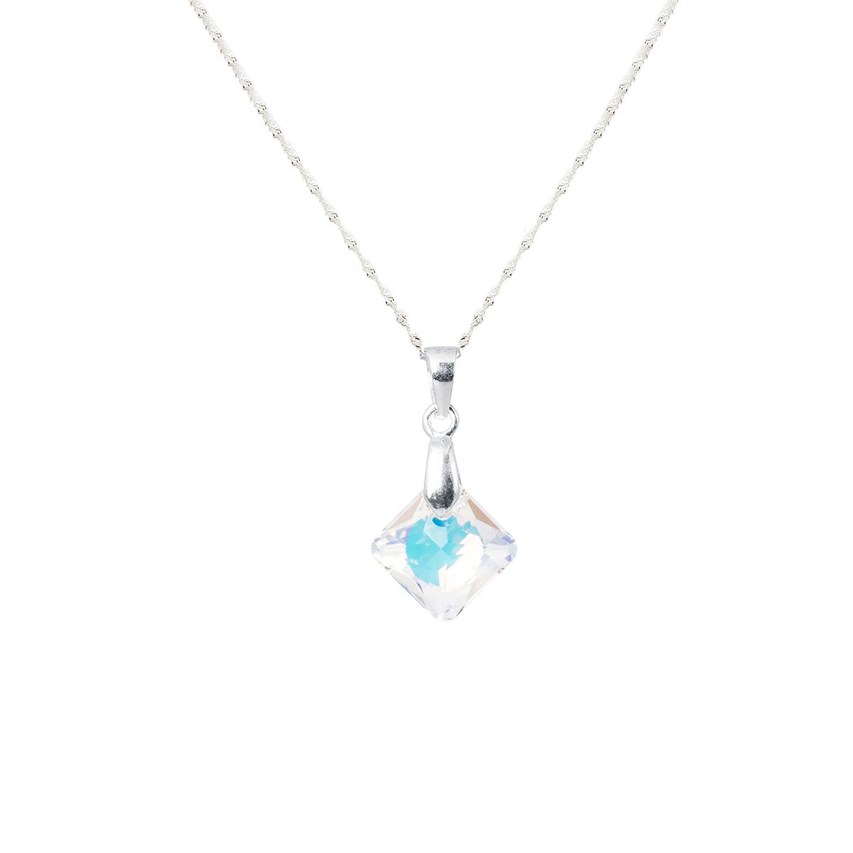 JOYAS MONTERO - Collar Cristina Plata 925 creado con cristales de Swarovski® Aurora Boreal