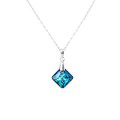 JOYAS MONTERO - Collar Plata Italiana 925 y Cristina Cristal Genuino Bermuda Blue