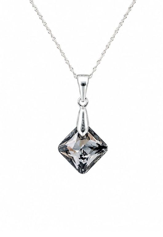Collar Cristina Plata 925 creado con cristales de Swarovski Silver Night Negro TALLA UNICA