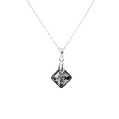 JOYAS MONTERO - Collar Cristina Plata Italiana 925 y Cristal Genuino Silver Night