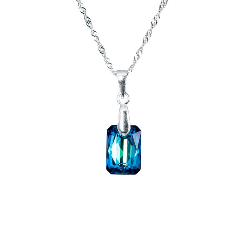 JOYAS MONTERO - Collar Estefanía Cristal Genuino Bermuda Blue