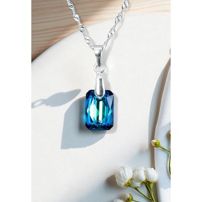 Imagen 2 del producto Collar Estefanía Plata 925 creado con cristales de Swarovski® Bermuda Blue