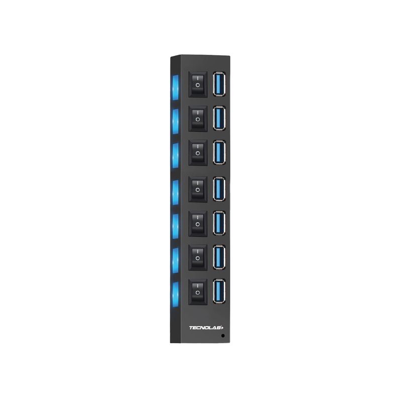 TECNOLAB - Hub 7 Puertos USB 3.0 Multi Cargador Tecnolab.