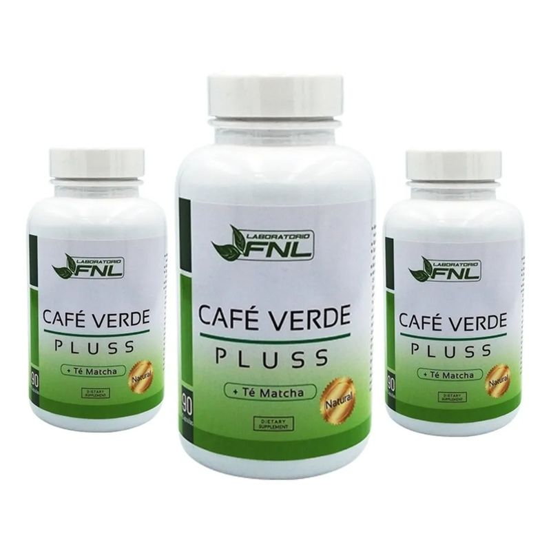 FNL - Cafe Verde + Te Matcha Fnl 3 Frascos 3x90 Caps. Reductor