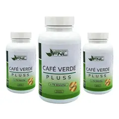 FNL - Cafe Verde + Te Matcha 3 Frascos 3x90 Caps. Reductor