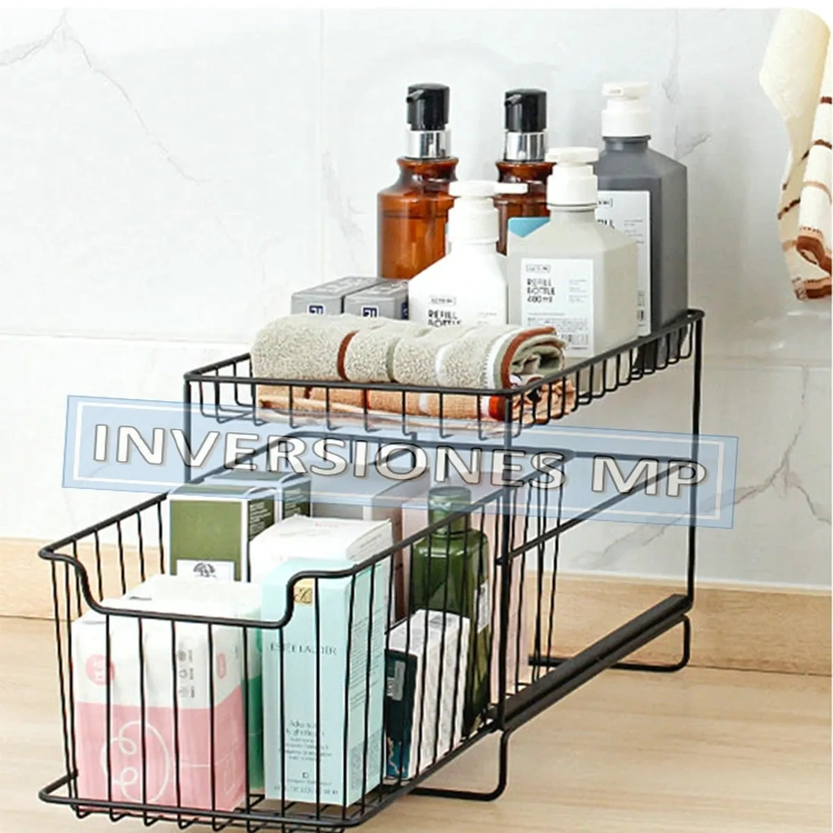 MP - Canasto Organizador Multiusos Con Riel Cocina baño living