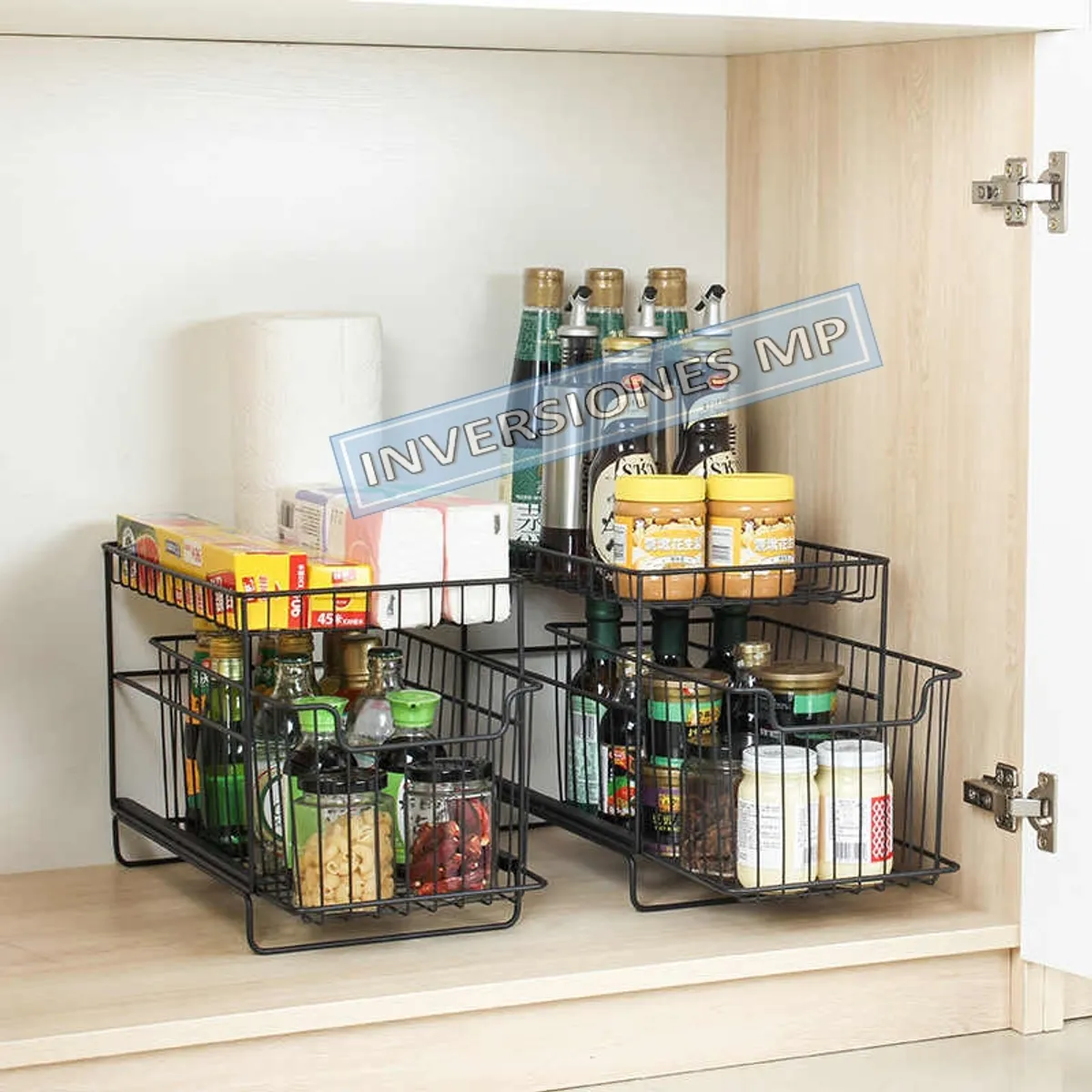 MP - Canasto Organizador Multiusos Con Riel Cocina baño living