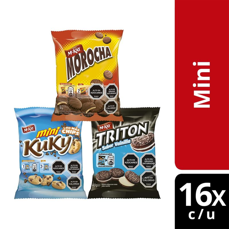 NESTLE - Galletas Nestlé® Mckay® Mini Morocha, Triton & Kuky Pack X48