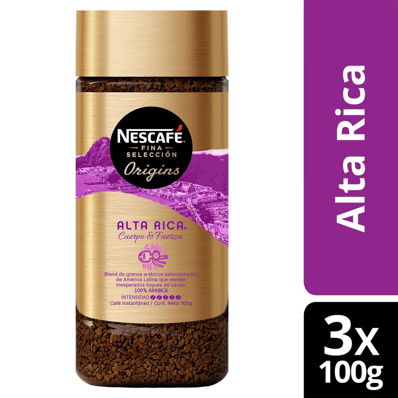 NESCAFE - Café Nescafé® Fina Selección Alta Rica Frasco 100g Pack X3