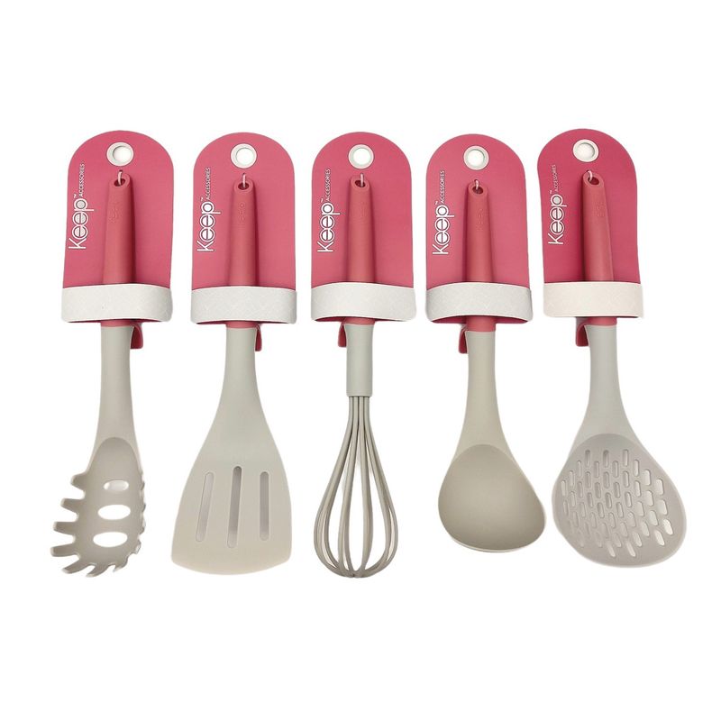 KEEP - Set Utensilios De Cocina Rosado 5 Piezas