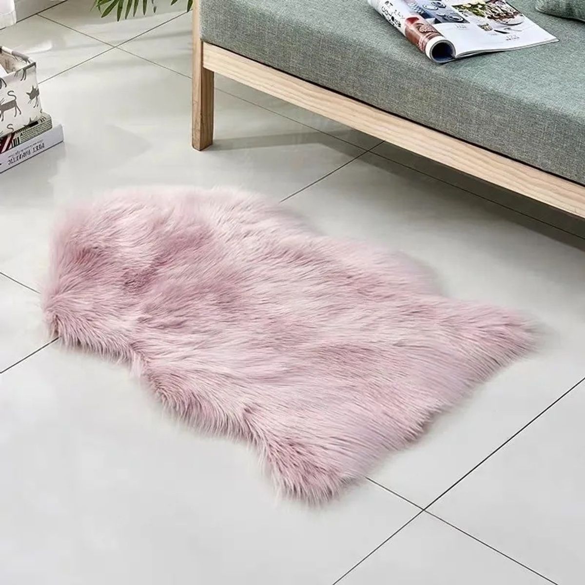 BJ HOGAR - Alfombra Forma De Oveja Palo Rosa