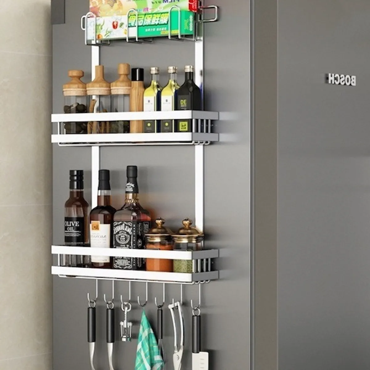 BJ HOGAR - Organizador De Refrigerador Estante Lateral Para Nevera