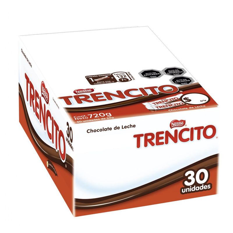 TRENCITO - Chocolate de leche TRENCITO® Barra Caja 30x24g