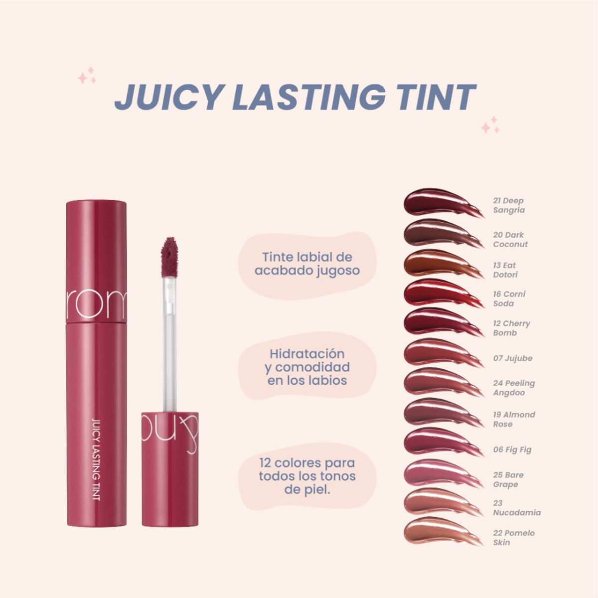 ROMAND - Tinte Labial Juicy Lasting Tint Jujube 07 Romand