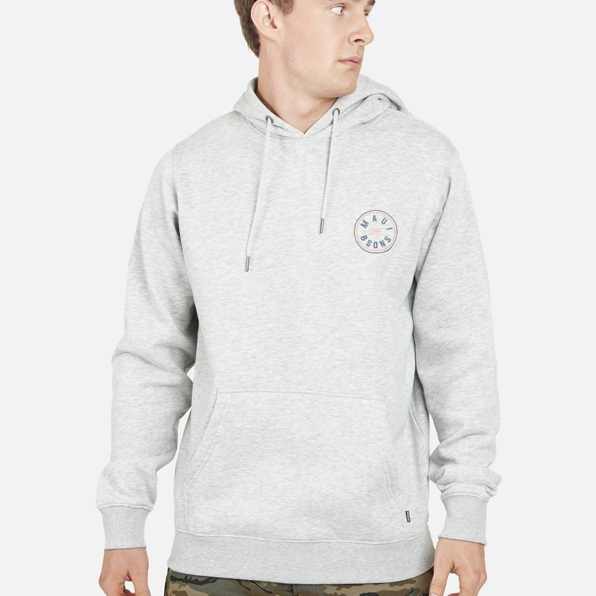 MAUI AND SONS - Poleron HEXAGON SURF Hombre Gris Maui and Sons