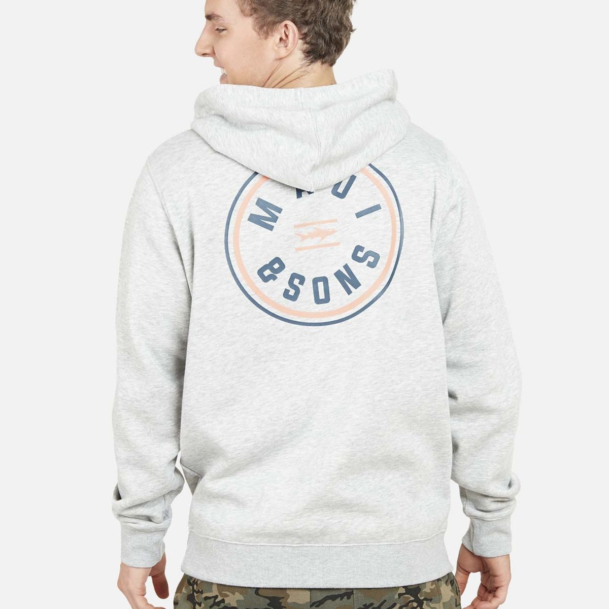 MAUI AND SONS - Poleron HEXAGON SURF Hombre Gris Maui and Sons